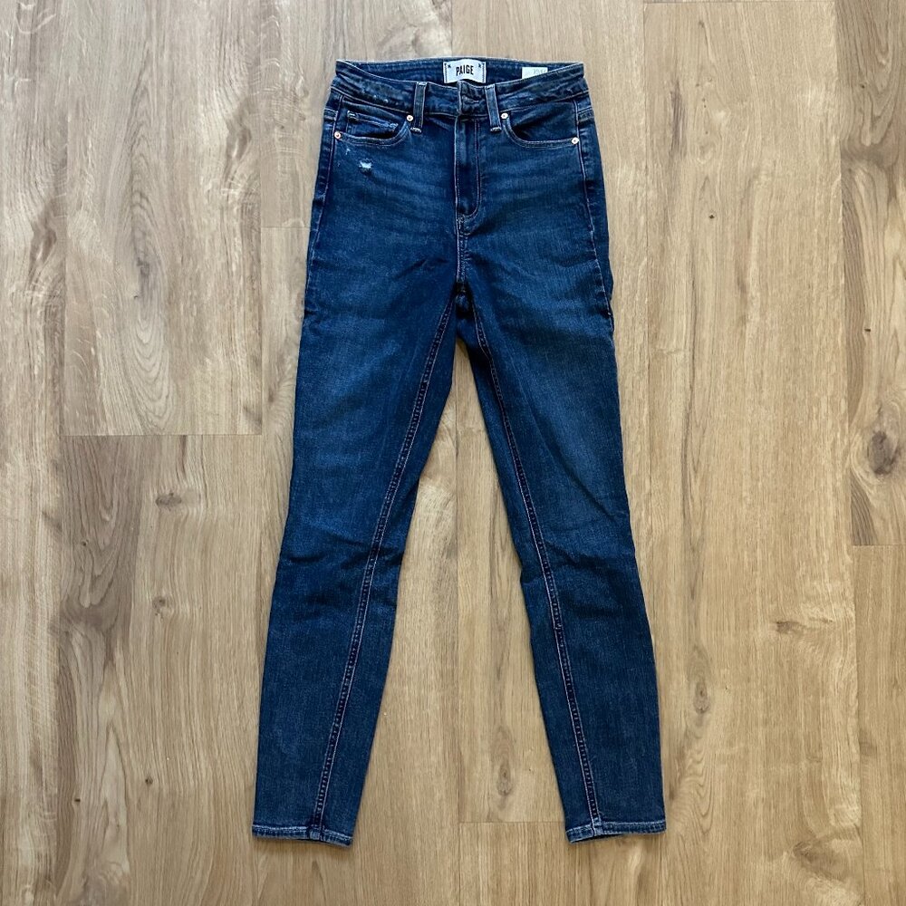 PAIGE Margot Ankle Skinny Jeans Distressed - 25